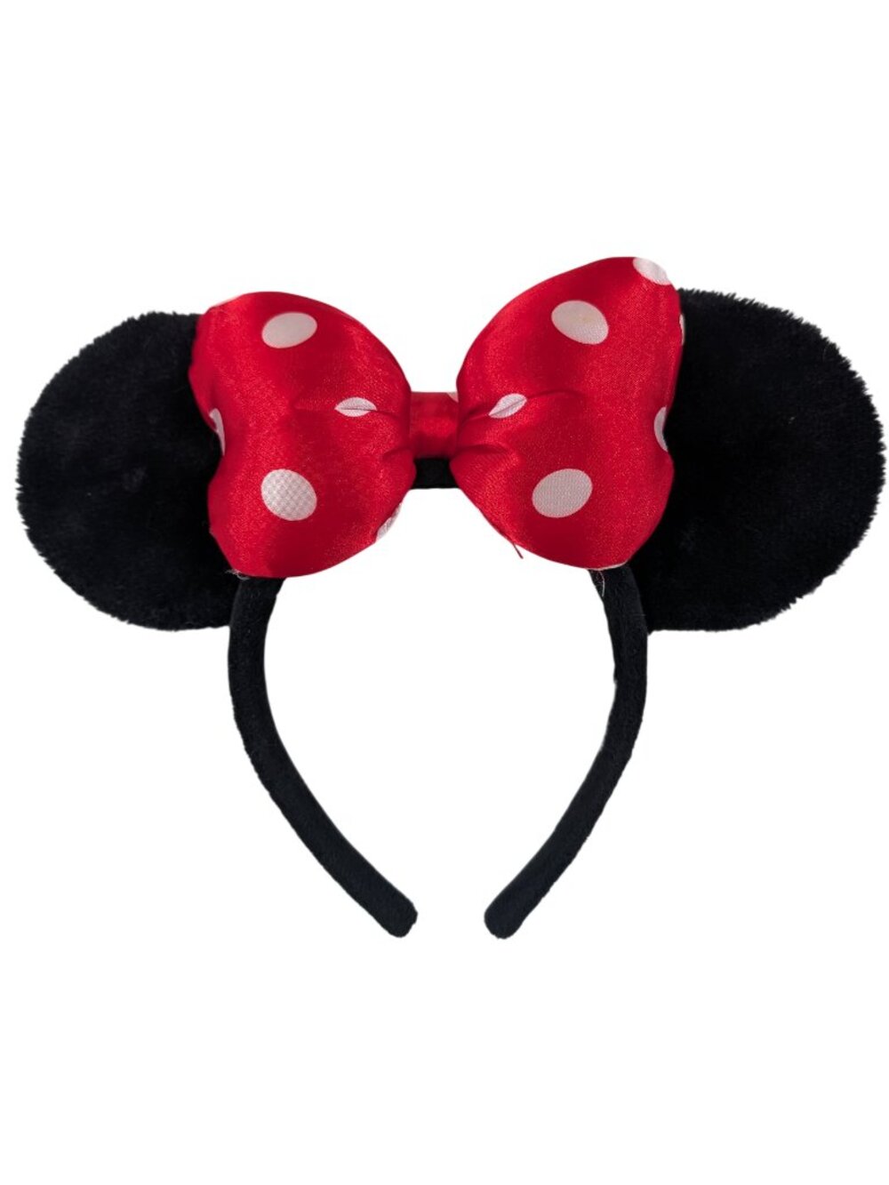 Disney Parks Minnie Mouse Ears Headband Red White Polka Dot Bow Classic‎